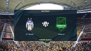 KF Tirana vs KF Egnatia 01092024 Kategoria Superiore PES 2021 [upl. by Tobey]