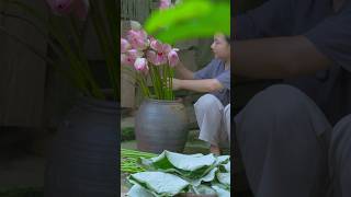 Went to pick lotus flowers to infuse with tea cuộcsốngnôngthôn amazing shortvideo shorts viral [upl. by Der189]