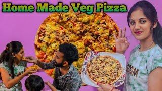 ಓವನ್ ಇಲ್ಲದೆ easy veg pizza🍕ಮನೆಯಲ್ಲೇ  Cheese veg pizza recipe in kannada  Tawa pizza [upl. by Fitzger]