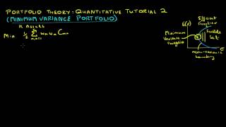 Portfolio Theory Quantitative Tutorial 2 Minimum Variance Portfolio [upl. by Jodi]