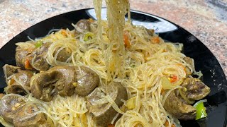 Spaghettis Rognon cuisiner avec des vermicelles chinois [upl. by Hailat]