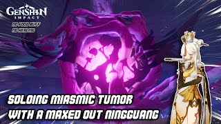 Fighting the Miasmic Tumor with Solo Ningguang  Genshin Impact [upl. by Yrtsed]