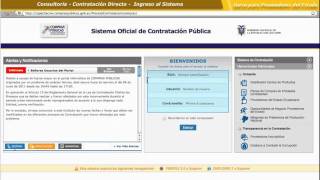 Contratación Directa  Ingreso al Sistema  Proveedor  1 de 6 [upl. by Artkele683]