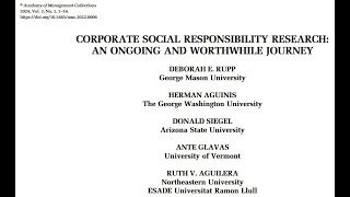 Learn about the evolution of the corporate social responsibility literature over the past 50 years [upl. by Ainnet]