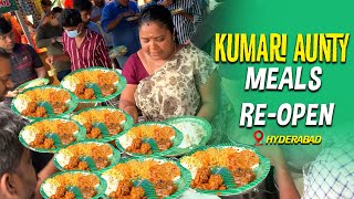 Kumari Aunty Meals  Crowd going crazy for Unlimited NonVeg meals in Hyderabad  150 kg rice cooked [upl. by Nnairrehs]