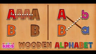 Alphabet Wooden Blocks  Free App from EduBuzzKids for Android PhonesTablets [upl. by Tamas975]