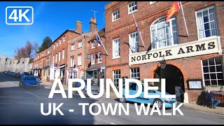 4K Virtual Walking Video of Arundel England  British Market Town [upl. by Raseta]