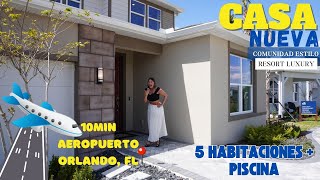 Casa NUEVA en venta EN ORLANDO FLORIDA 12 min del aeropuerto y 13 minutos de Lake Nona con piscina [upl. by Henghold83]