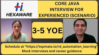 Hexaware Java Interview Questions  Core Java Interview Questions  RD Technical Learning [upl. by Haldas]