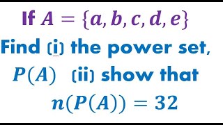 Set 3  Power set  power set of 5 elements English [upl. by Ittocs]