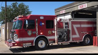 Engine 59 Responds to Car Fire Houston Fire Department [upl. by Blythe]