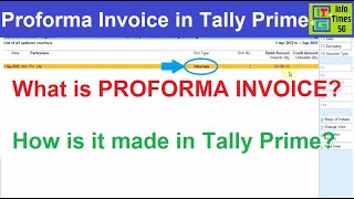 Proforma Invoice in Tally Prime  Proforma Invoice in Tally  Proforma Invoice kaise banaye [upl. by Au]