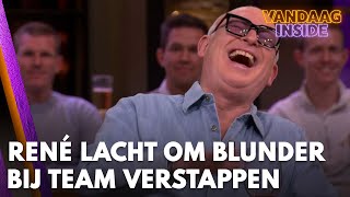 René schiet in lach om blunder bij team van Max Verstappen Dat kan toch niet  VANDAAG INSIDE [upl. by Otrebla]