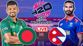 Bangladesh vs Nepal Live T20 Match  ICC T20 World Cup  Ban vs Nap live updet [upl. by Arev88]