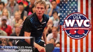 2018 World Veteran Championships  Mens Singles Over 50 Final  Jorgen Persson vs Andras Podpinka [upl. by Esilec541]