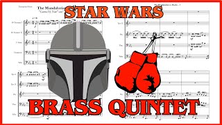 Star Wars Brass Quintet Sheet Music The Mandalorian X Rocky Theme [upl. by Anawahs]