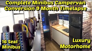 Amazing Mercedes Sprinter Minibus Campervan Conversion Time Lapse 9 Month Full Build [upl. by Siduhey]