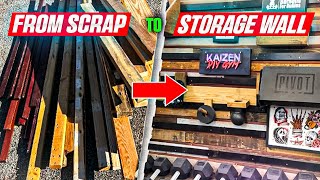 DIY Home Gym Storage from scrap wood french cleat gym storage solution [upl. by Dorolisa]