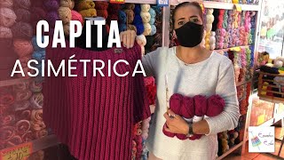 Capita Asimétrica tejida con gancho 💜 Estambres Erika [upl. by Olympe]