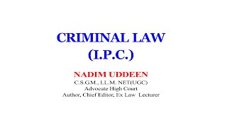 Law of CrimeIPC  Hindi LLB Lecture  by Advocate Nadeem Uddin  Part 2 [upl. by Evelc]