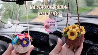 maceta colgante tejida a crochet para auto [upl. by Niklaus]