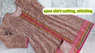 ✅️Different style open shirt design for girls makingPintex shirt cutting stitching tutorial [upl. by Ramon]