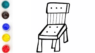 How to Draw a Chair Easy Chair drawing for kids and toddlers  Lets Draw and Paint [upl. by Avihs]