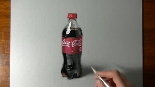 Drawing Time Lapse CocaCola plastic bottle  hyperrealistic art [upl. by Neened490]