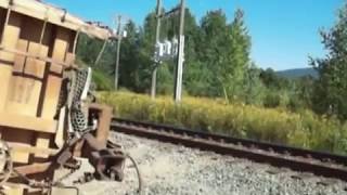 Sandpoint Idaho train derailment Sounds like Im riding a pony walking in this ballast [upl. by Hildagarde]