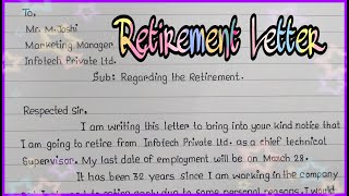 How to write a Retirement Letter  Simple Retirement Letter [upl. by Madid494]