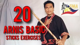 20 Arnis Basic Sticks Exercises [upl. by Bogosian923]