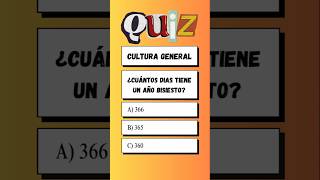 ¿Cuántos días tiene un año bisiesto quizculturageneral triviaquiz juegosdequiz [upl. by Tzong151]