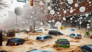 A moment ago in Poland An unprecedented hail wreak havoc in Wolbrom Olkusz [upl. by Artekal870]