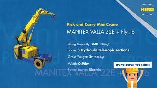 Manitex Valla 22E  Jib pick and carry mini crane from HIRD [upl. by Ahcsatan]