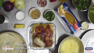 Receta Lasagna al pesto con jamón serrano [upl. by Ritter]