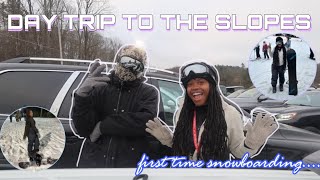 SNOWBOARDING for the first time  birthday vlog 3 [upl. by Brewster]