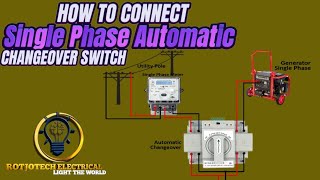 How to Connect Single Phase Automatic Transfer Switch ATS [upl. by Delmor]