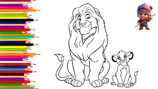 How to draw Lion from Lion King 🦁👑 for Kids and Toddlers Easy Step by Step [upl. by Archangel]