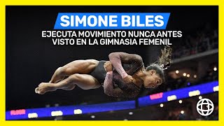 SimoneBiles ejecuta movimiento nunca antes visto en la GimnasiaFemenil [upl. by Macegan]