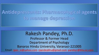 Antidepressants Pharmacological management of depression [upl. by Edialeda]