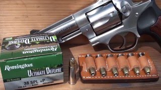 38P Remington Ultimate Defense Ballistic Gel Test GP100 [upl. by Poppas]