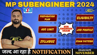 MP SUBEngineer Vacancy 2024 Vyapam Syllabus Exam Pattern amp Eligibility Criteria Complete Details [upl. by Hewet]