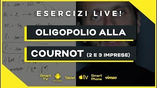 Oligopolio alla Cournot 2 e 3 imprese  Microeconomia Economia Politica  Esercizio [upl. by Enitsuj]