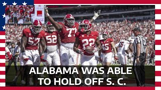 Alabama overcomes failed onside kick survives South Carolina [upl. by Retsae460]