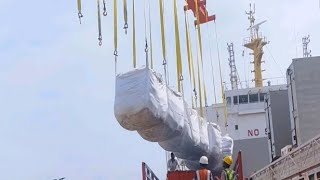 Chennai portBoatLoading pointHarbourChina BoatLive Loading100Feet HeightAccident [upl. by Gardie]