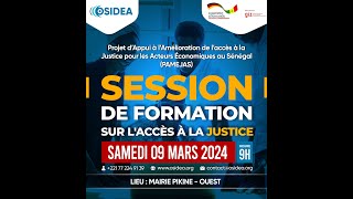 OSIDEA Session de formation sur laccés à la justice pour les acteurs Économiques au Senegal [upl. by Nalor]