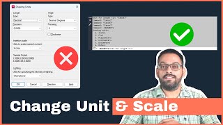 How to change unit in AutoCAD drawing including correcting scale [upl. by Jourdan233]