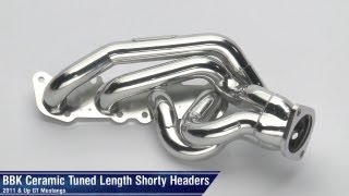 Mustang BBK Chrome and Ceramic Tuned Length Shorty Headers 1113 GT Review [upl. by Elleraj]