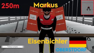 Fictional jumps in DSJ4 2 Markus Eisenbichler 250m FALL Oberstdorf 2022 Training [upl. by Tjon]