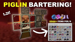 Simple PIGLIN BARTERING Farm Tutorial 121 Minecraft [upl. by Weinman]